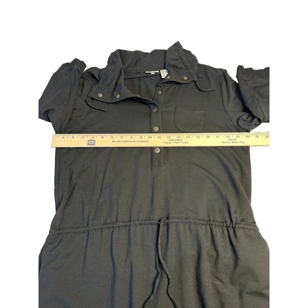 Zenergy by Chicos Black Travel Dress 3/4 Sleeve Athleisure Casual Stretch Size 2